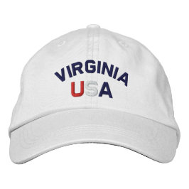 Virginia USA Embroidered White Gorra