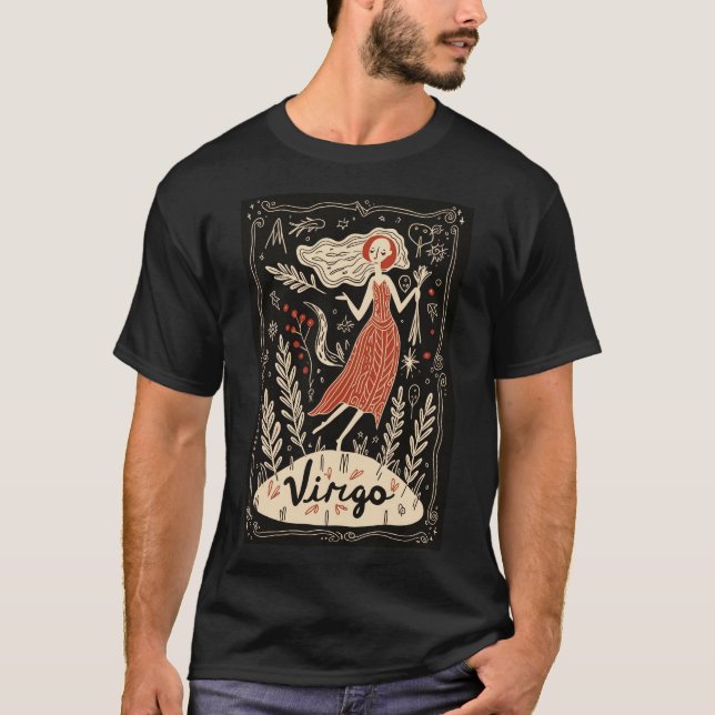 Virgo - Arte zodiaco celestial de camiseta (Anverso)