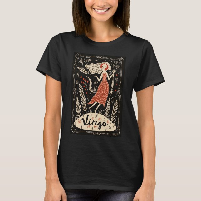 Virgo - Arte zodiaco celestial de camiseta (Anverso)