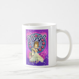 Virgo de la taza del zodiaco con unicornio y