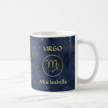 Virgo de Rótulo zodiaco y jarra de gato celeste
