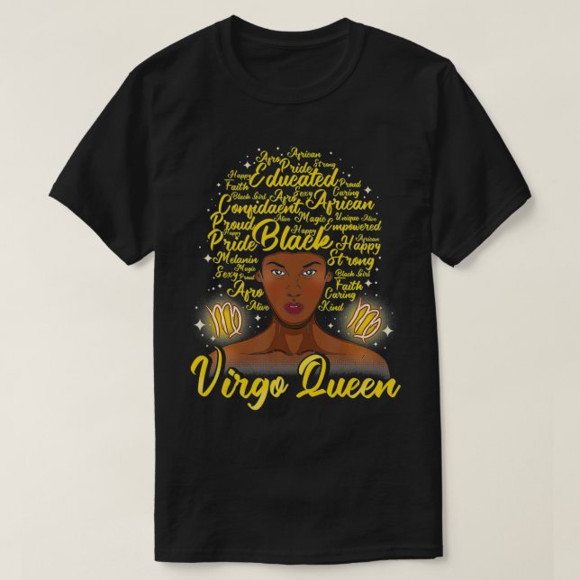 Virgo Mujer Negra camiseta Reina Negra Mujer Natur (Diseño del anverso)