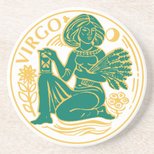 Virgo Signo del Zodiaco en una Posavasos
