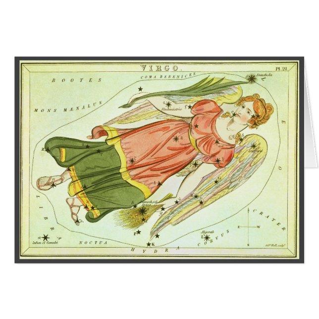 Virgo Virgen Constelación Vintage Espejo de Urania (Anverso (Horizontal))
