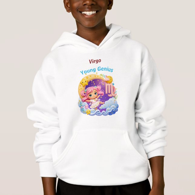 Virgo Young Genius Zodiac Kids Hoodie Pullover (Anverso)