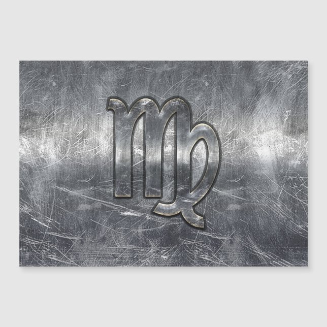 Virgo Zodiac Rótulo Plata estilo con problemas (Anverso)