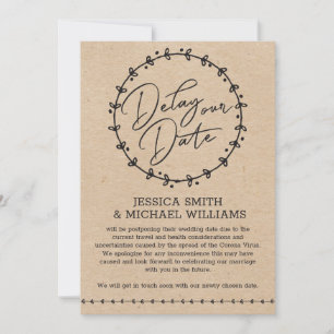 Virus Rustic Faux Kraft Corona Retrasan La Tarjeta