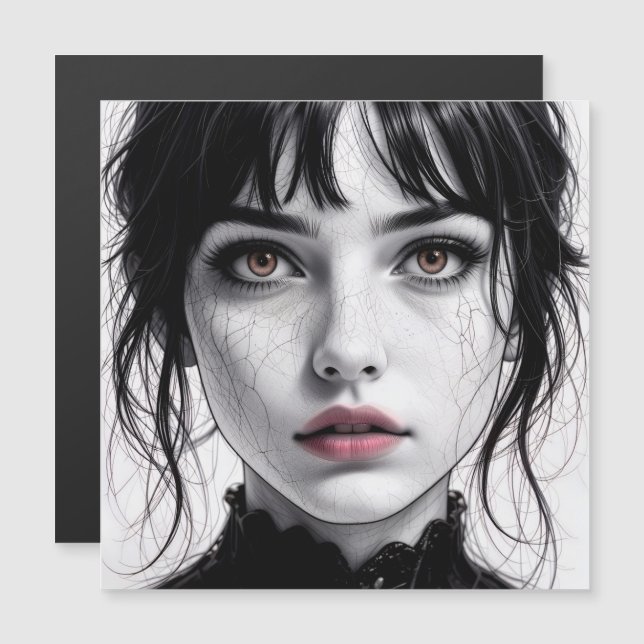 Visage de porcelaine regard d'âme fêlée.  (Anverso/Reverso)