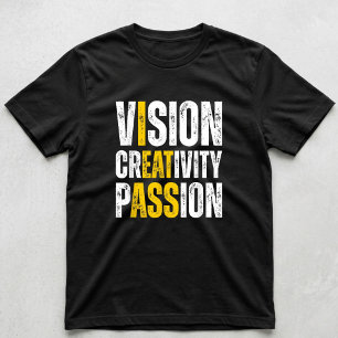 Visión Creatividad Pasión Camiseta Divertida de Me