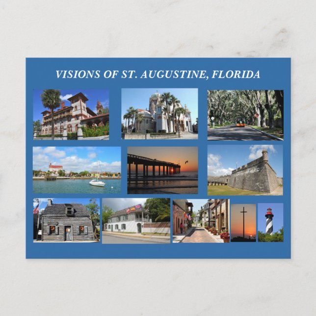 Visión de San Agustín, tarjeta postal de Florida (Anverso)