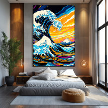 Visión del arte pop de la gran ola de Kanagawa