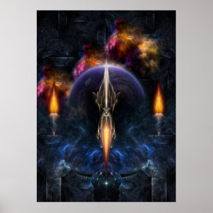 Visión Del Poster De Pared De Arte Fractal De Vuel