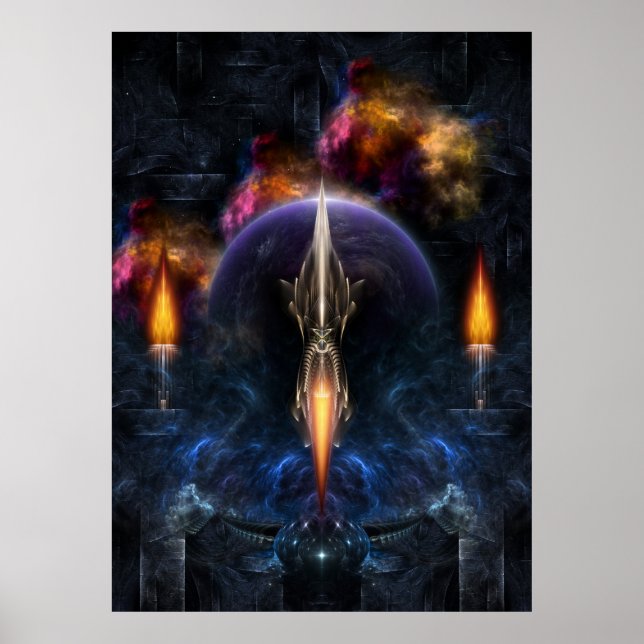 Visión Del Poster De Pared De Arte Fractal De Vuel (Frente)