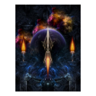 Visión Del Poster Perfecto Del Arte Fractal Del Vu