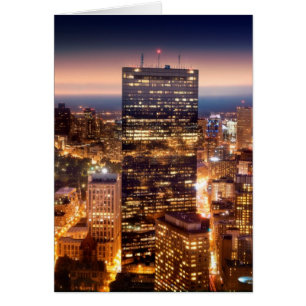 Visión general de Boston de noche