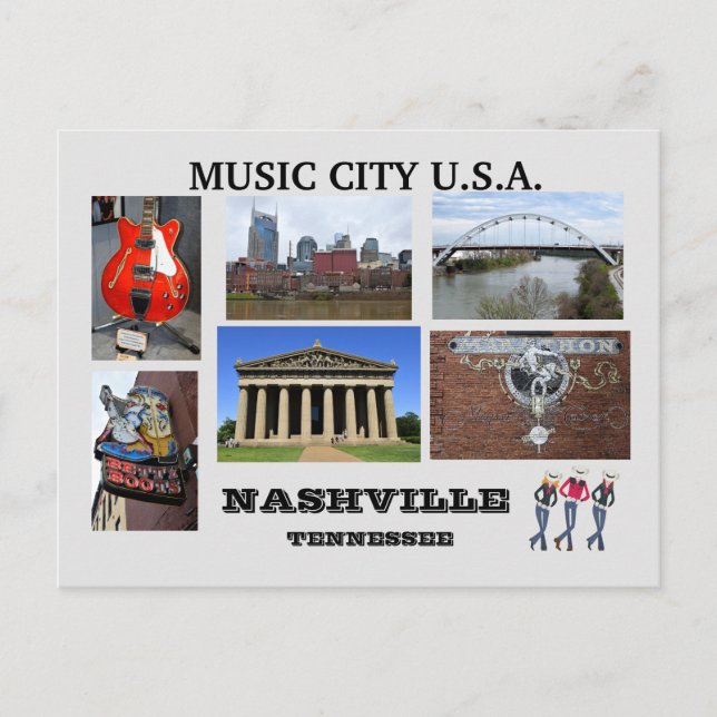 Visiones de la postal de Nashville, Tennessee (Anverso)