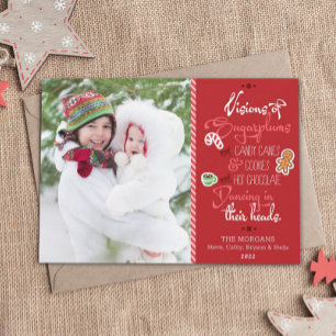 Visiones de tarjetas de Navidades de ciruelas azuc