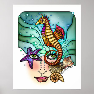 VISIONES DEL OCEANO CARTEL DE ARTE MARINO 16x20