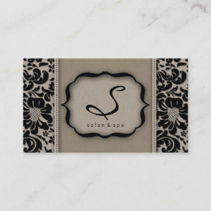 Visita 232 Salon Spa Tarjeta De Negocios Taupe Damask Flo
