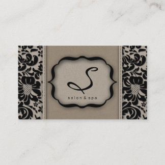 Visita 232 Salon Spa Tarjeta De Negocios Taupe Damask Flo