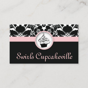 Visita 311 Cupcake Tarjeta de negocios Damask Floral Beb
