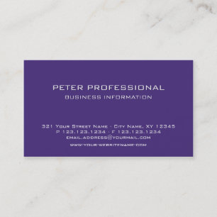 Visita 37 Color violeta moderno de tarjeta profesional