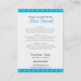 Visita 3,5" x 2,5" - tarjeta de instrucciones Mini-Facial