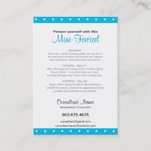 Visita 3,5" x 2,5" - tarjeta de instrucciones Mini-Facial