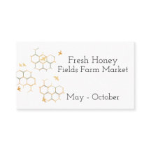 Abejas y abejas con tarjeta de presentación de mie