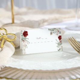 Visita Abeto & Encaje | Tarjeta de lugar floral de invier
