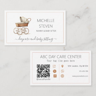 Visita Acuarela Cuna para bebé Bebé sentado Tarjeta de pr