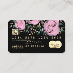 Visita acuarela de la tarjeta de crédito floral Pastel Un