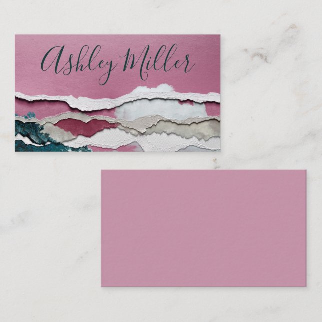 Visita acuarela en blanco y tarjeta de presentación de pa (Anverso / Reverso)