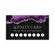 ágata de plata morada en tarjeta de fidelización n
