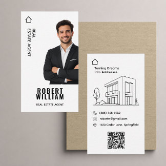 Visita Agente de Bienes Raíces Moderno Tarjeta QR Foto Bl