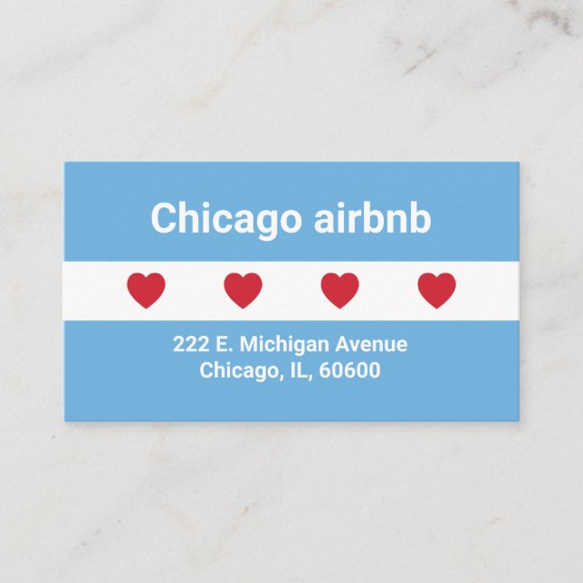 Visita Airbnb | Tarjeta de presentación | Chicago (Anverso)