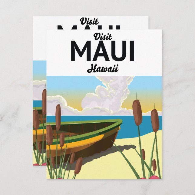 Visita al poster turístico Maui Hawaii (Anverso / Reverso)
