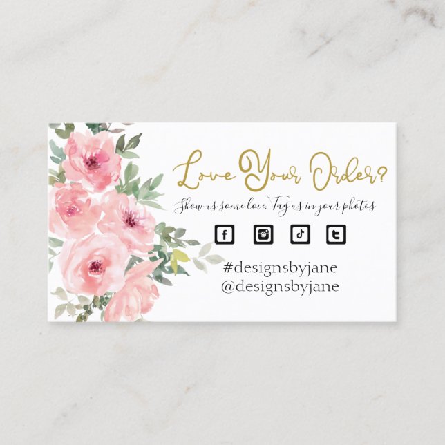 Visita Amar tu pedido Pequeña tarjeta de inserción de ped (Anverso)