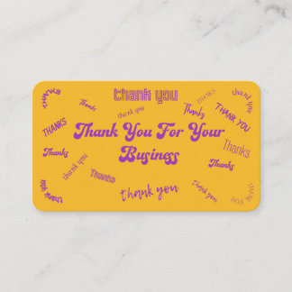 Visita Amarillo / Púrpura "Gracias" Insertar/ Tarjeta de
