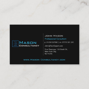 Visita Añada su logotipo negro y el azul - tarjeta de