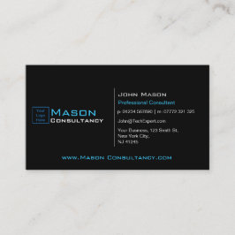 Visita Añadir su logotipo negro y azul - tarjeta de visit