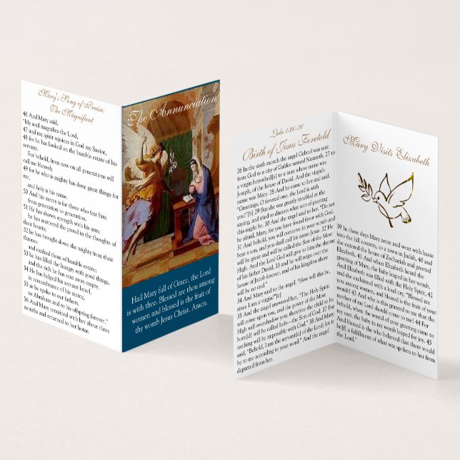 Visita Anunciación (1) - Tarjeta de oración (Interior y exterior)