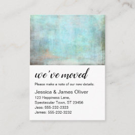 Visita Aqua y Brown Grunge Hemos mudado tarjeta de identi