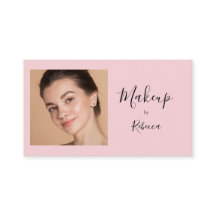 Artista de Maquillaje Foto Moderna Tarjeta Rosa