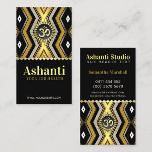 Visita Ashanti Yoga Elegante Tarjeta de Negocios de Oro N