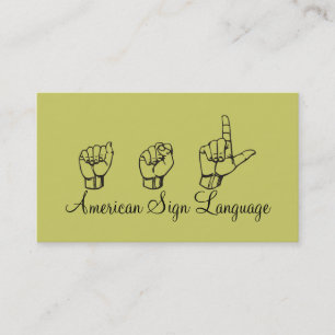 Visita ASL, idioma de Rótulo, traductor, tarjeta de visit