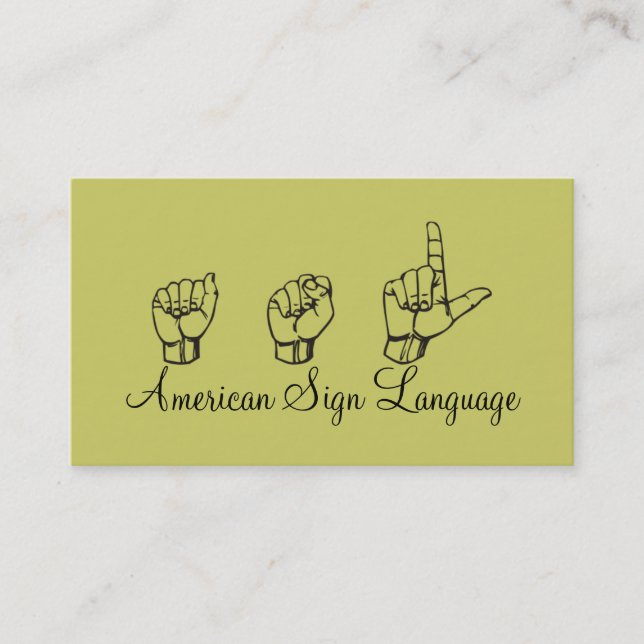 Visita ASL, idioma de Rótulo, traductor, tarjeta de visit (Anverso)