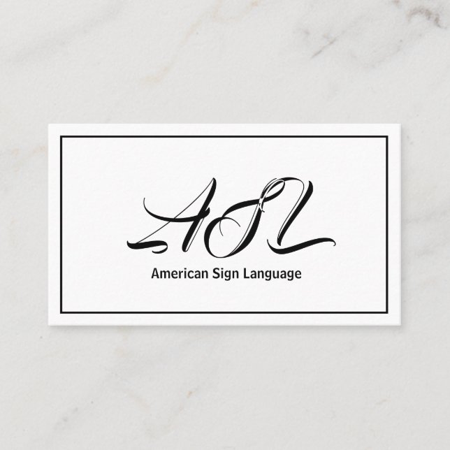 Visita ASL, idioma de Rótulo, traductor, tarjeta de visit (Anverso)
