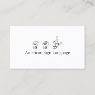 Visita ASL, idioma de Rótulo, traductor, tarjeta de visit