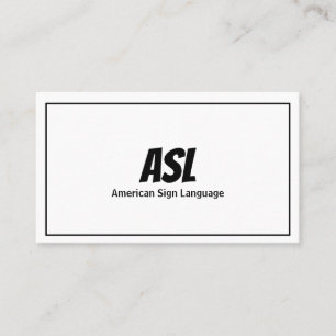 Visita ASL, idioma de Rótulo, traductor, tarjeta de visit